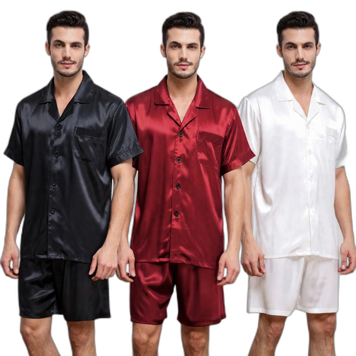Men's Pure Silk Button-Up Pajama Set