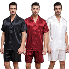 Men's Pure Silk Button-Up Pajama Set