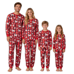 White Christmas Plaid O-Neck Family Pajamas