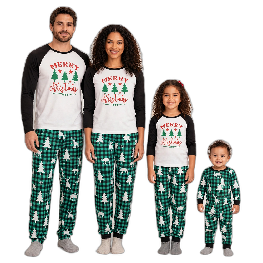 Merry Christmas Check Family Pajama Set