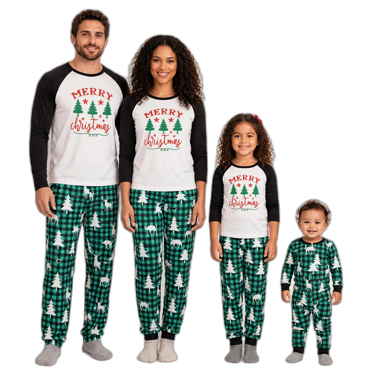 Merry Christmas Check Family Pajama Set
