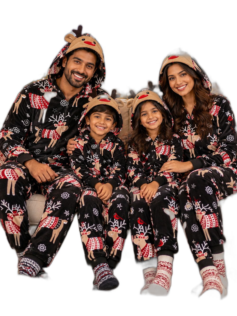 Reindeer Print Christmas Family Onesie