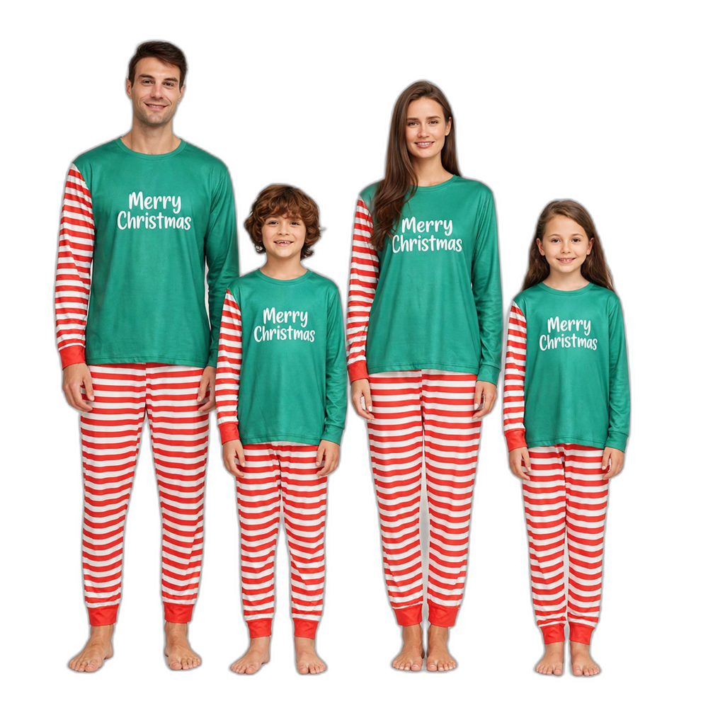 Santa Striped Family Matching Pajamas
