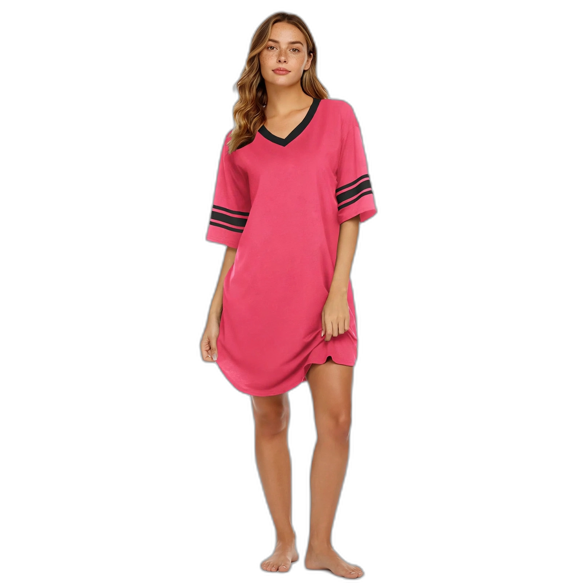 Women's Cotton V-Neck Short Sleeve Sleep Top