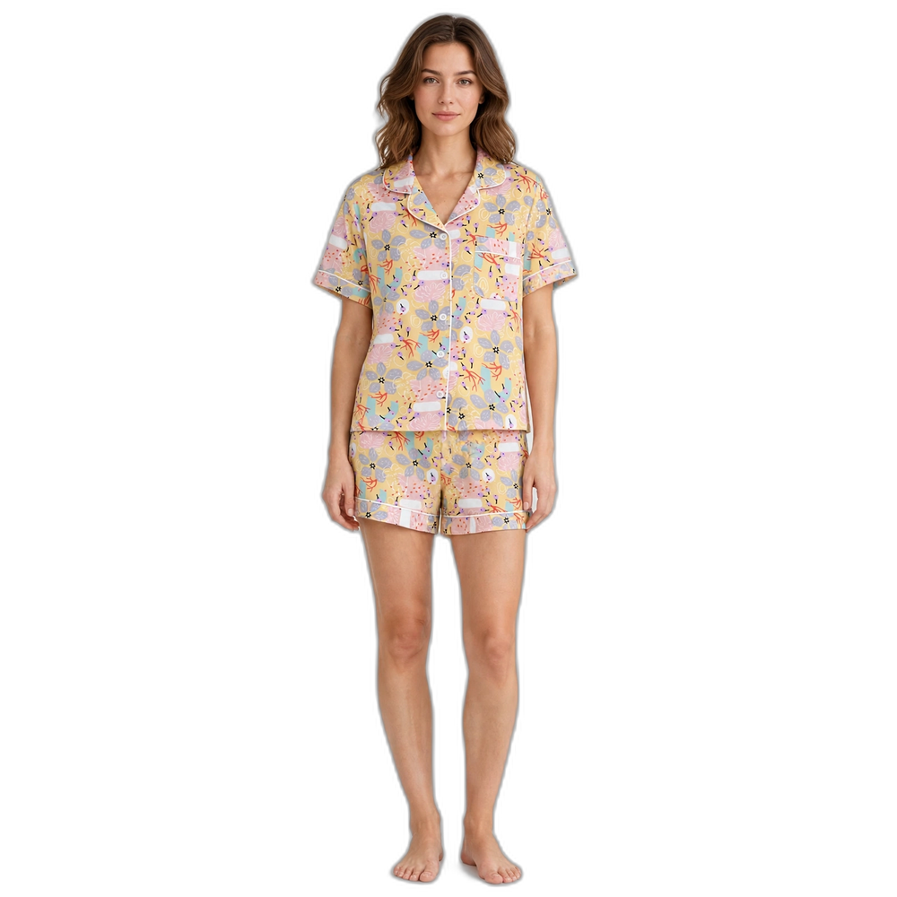 Cotton Short Sleeve Shorts Pajama Set