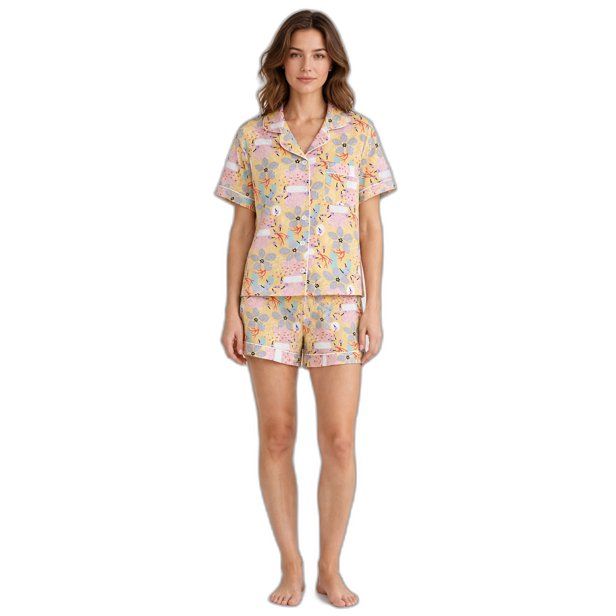Cotton Short Sleeve Shorts Pyjama Set