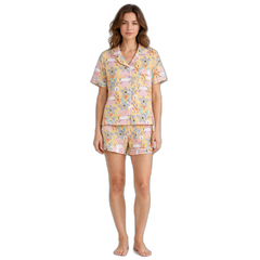 Cotton Short Sleeve Shorts Pajama Set