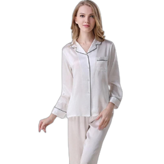 Women's Muted Blue Silk Pajama Set