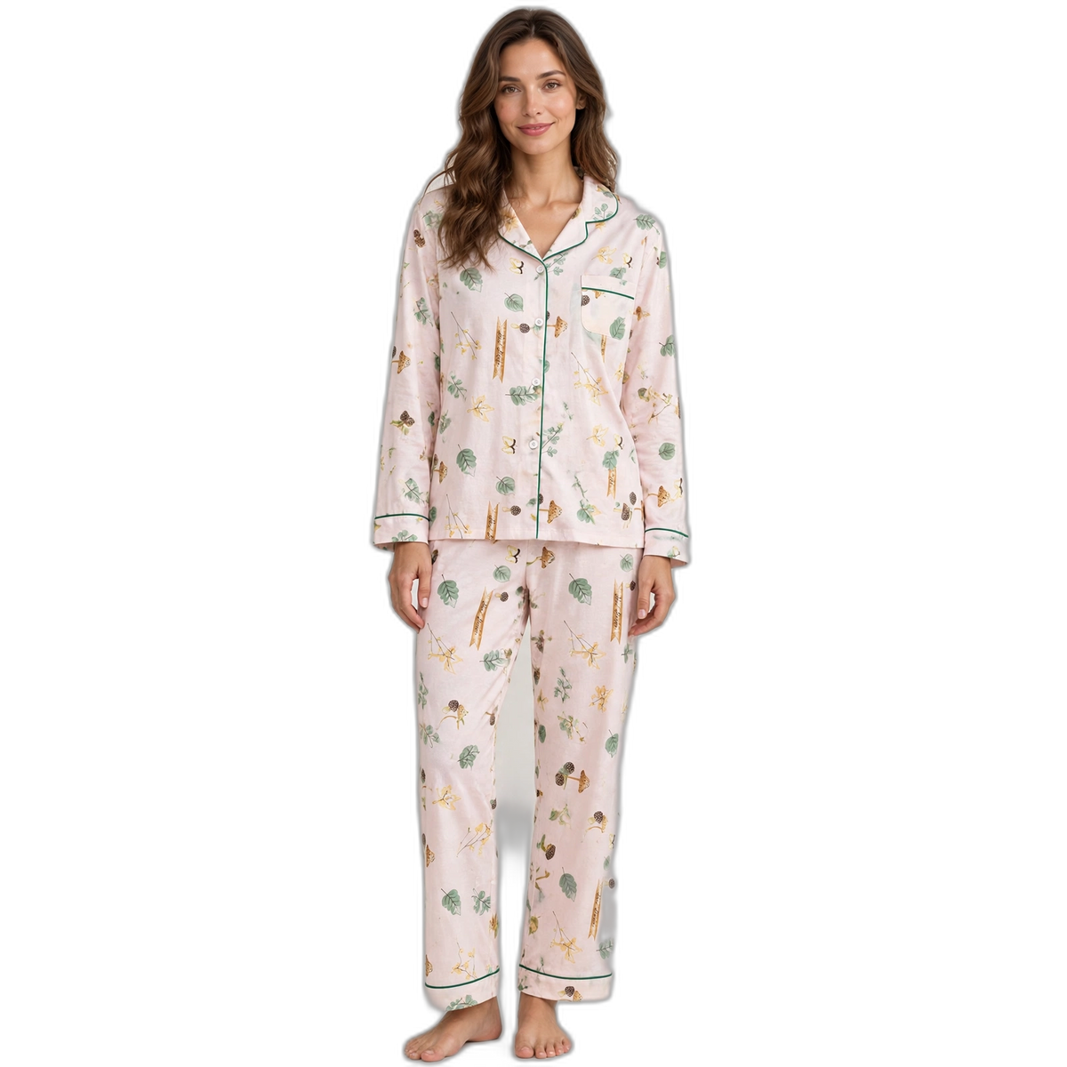 Pink Forest Print Pajama Set