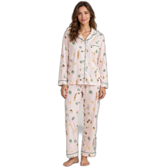 Pink Forest Print Pajama Set