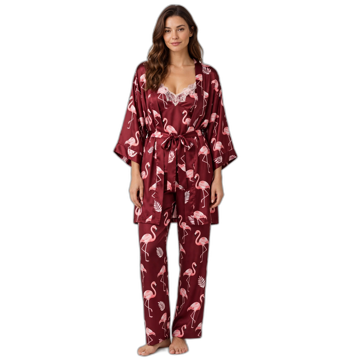 Red Flamingo 3-Piece Pajama Set