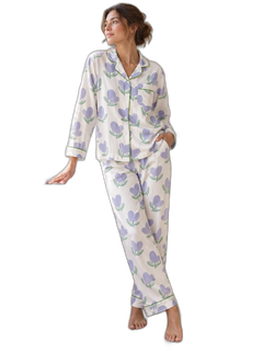 Purple Tulip Printed Pajamas Set