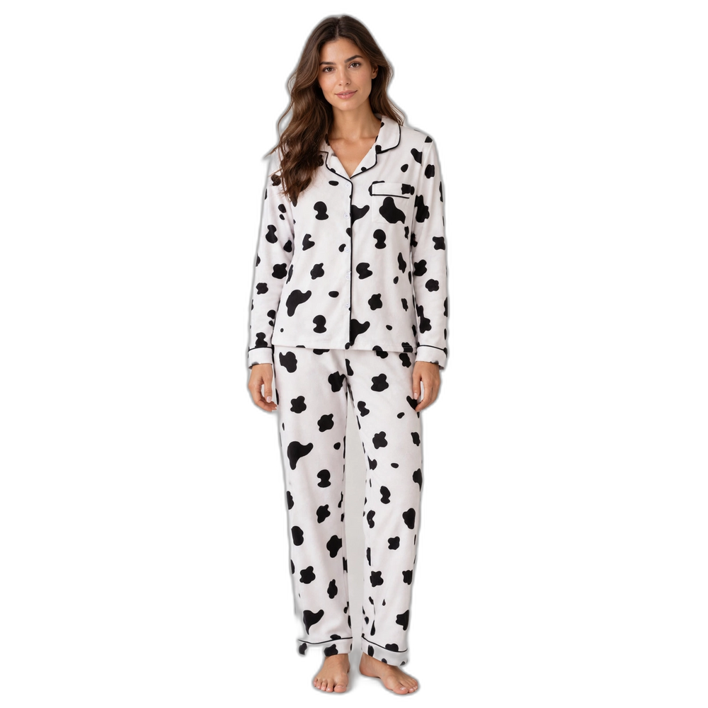 Cow Print Pajama Set