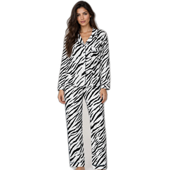 Women's Zebra Pattern Cotton Pajama Set