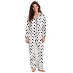 Women's White Wave Point Pajama Set