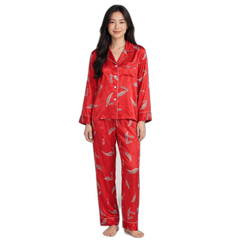 Women's Feather Silk Pajama Set