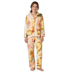 Women's Yellow Peony Flower Pajama Set
