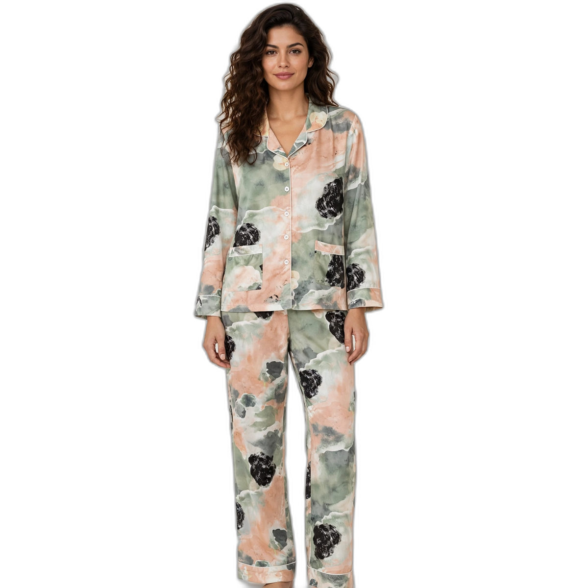 Kids' Ink Print Pajama Set