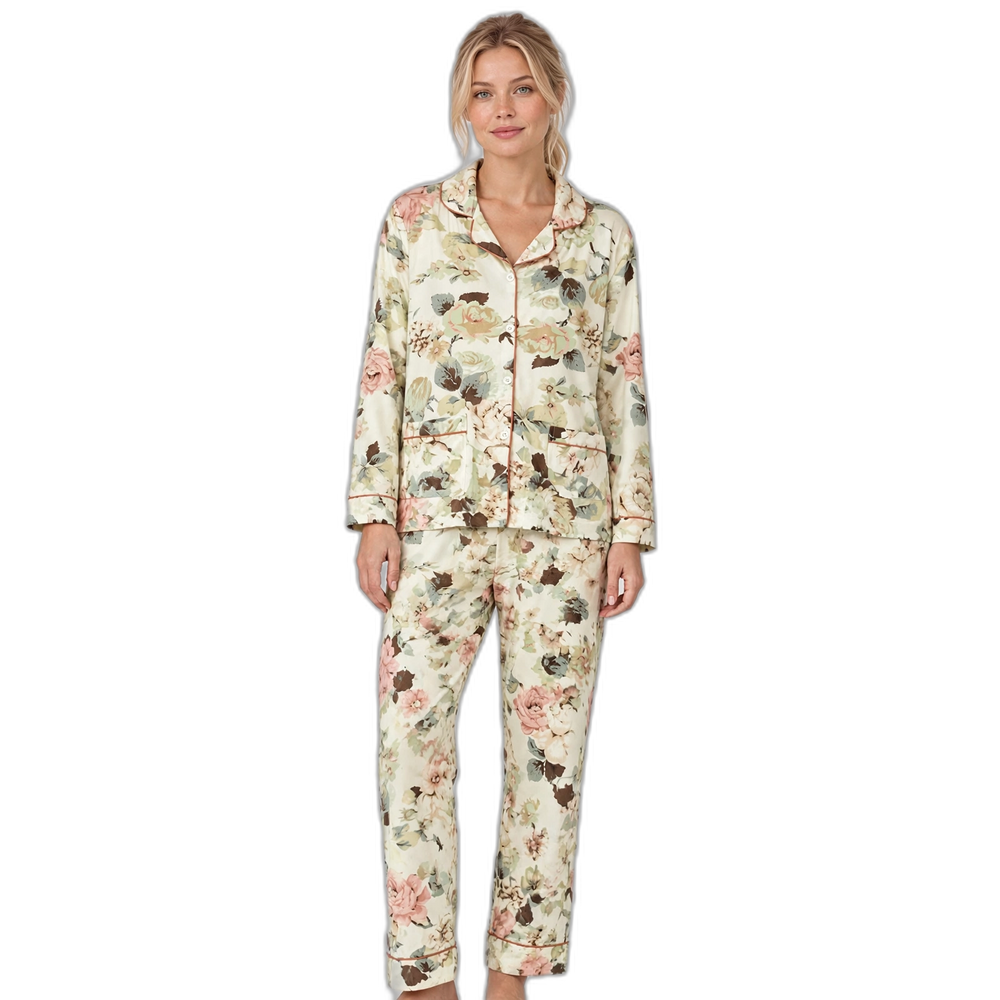 Peony Flower Print Pajama Set