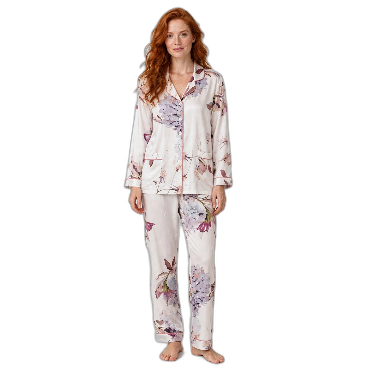 Women's Lilac Flowers Pajama Set