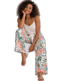Women's White Floral Pajama Set