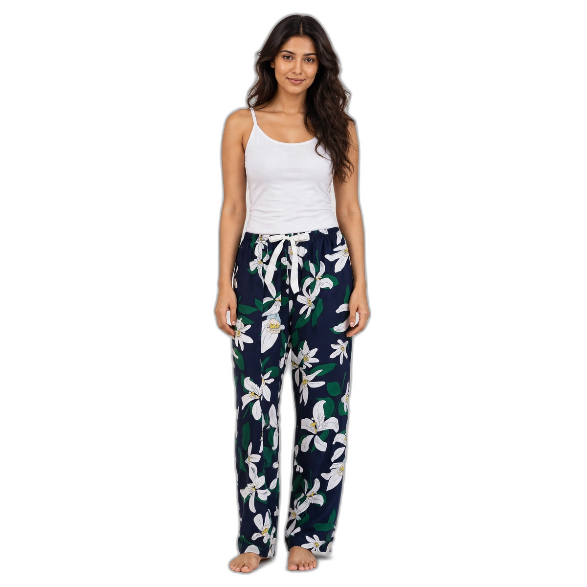 Women's Lily Print Cotton Pajama Set