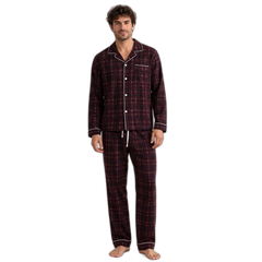 Plaid Cotton long Sleeve Pajamas Set