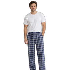 Men's Navy Blue Grid Pajama Set