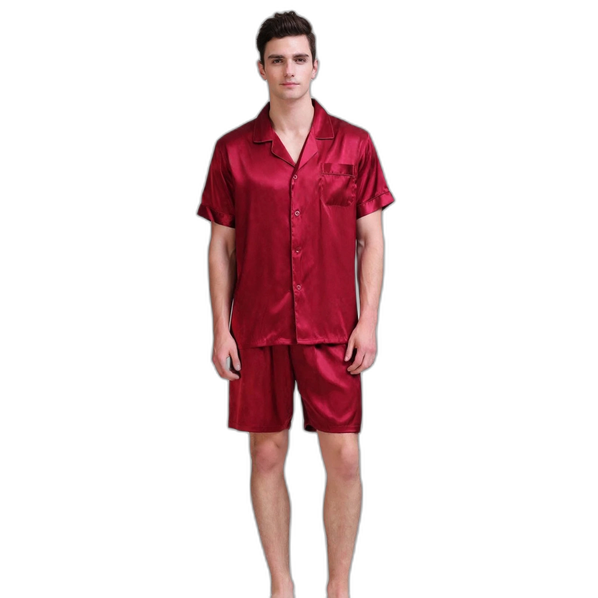 Men's Red Silk Pyjama Set