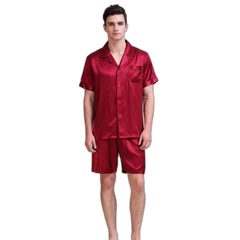 Men's Red Silk Pajama Set