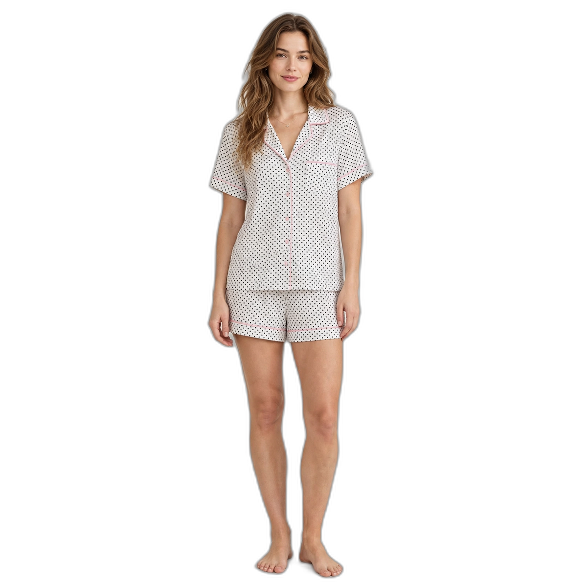 Women’s White Polka Dot Pajama Set