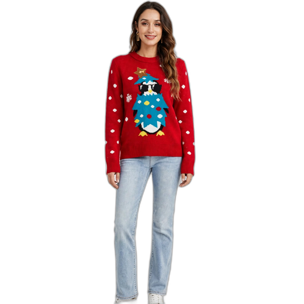 Women's Long-Sleeve Christmas Ugly Sweater