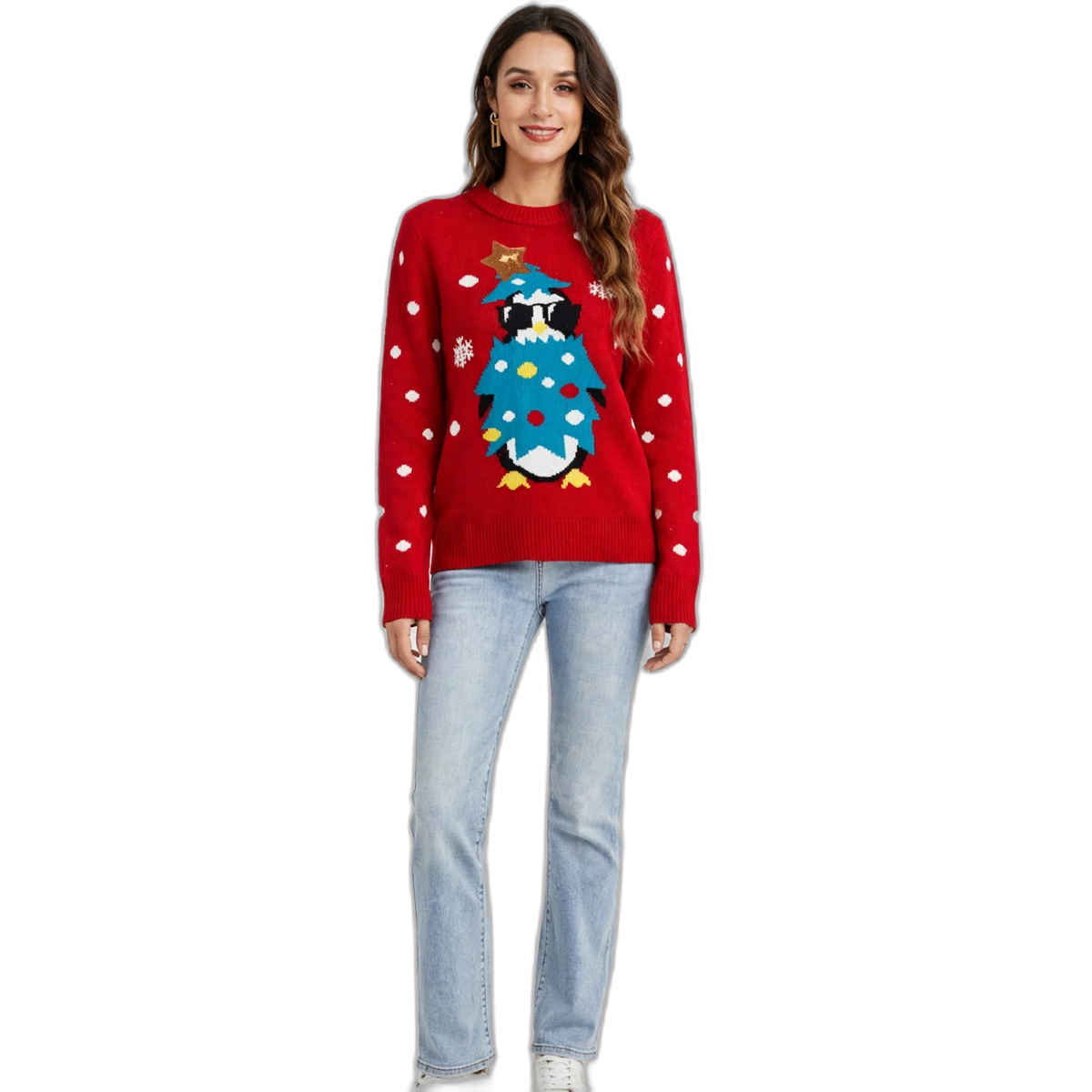 Women's Long-Sleeve Christmas Ugly Sweater