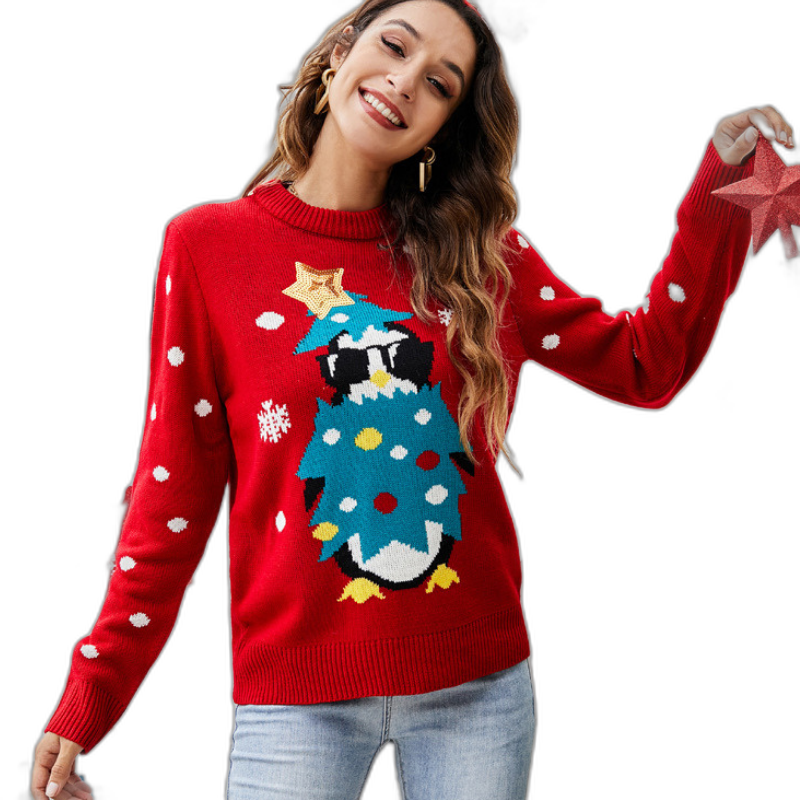 Women's Long-Sleeve Christmas Ugly Sweater