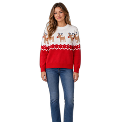 Girls' Reindeer Snowflake Christmas Ugly Sweater