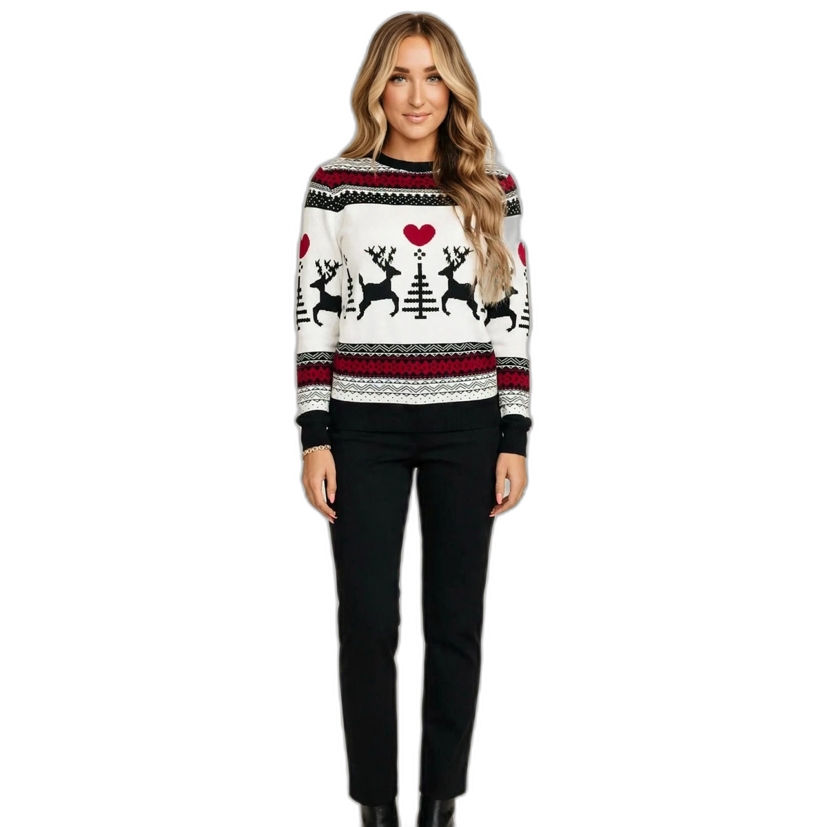 Women's Reindeer Snowflake Christmas Ugly Sweater