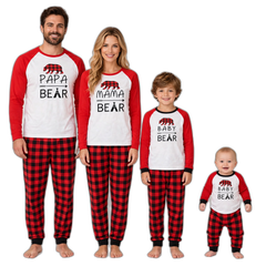 Family Mama Papa Bear Christmas Pajama Set