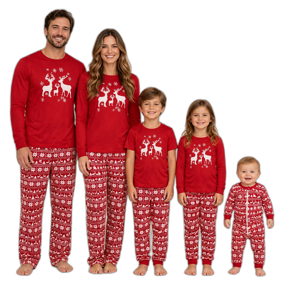 Moose Long-Sleeve Christmas Pajama Set