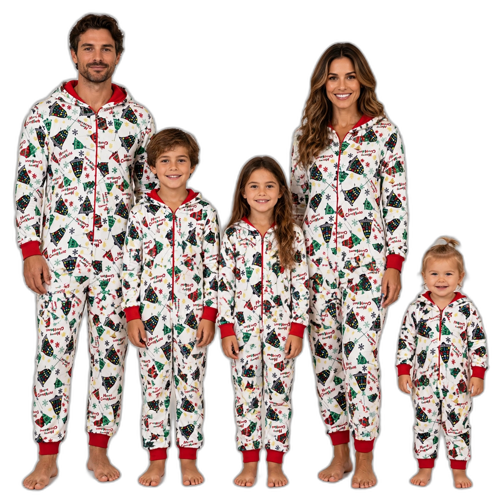Christmas Print Jumpsuit Pajama Set