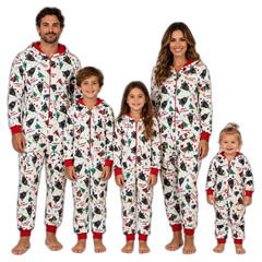 Christmas Print Jumpsuit Pajama Set
