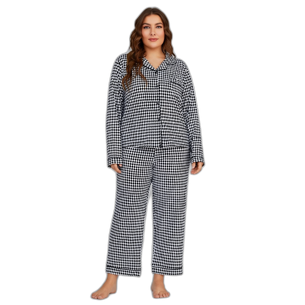Black & White Plus Size Pajama Set