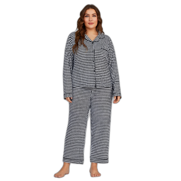 Black & White Plus Size Pyjama Set