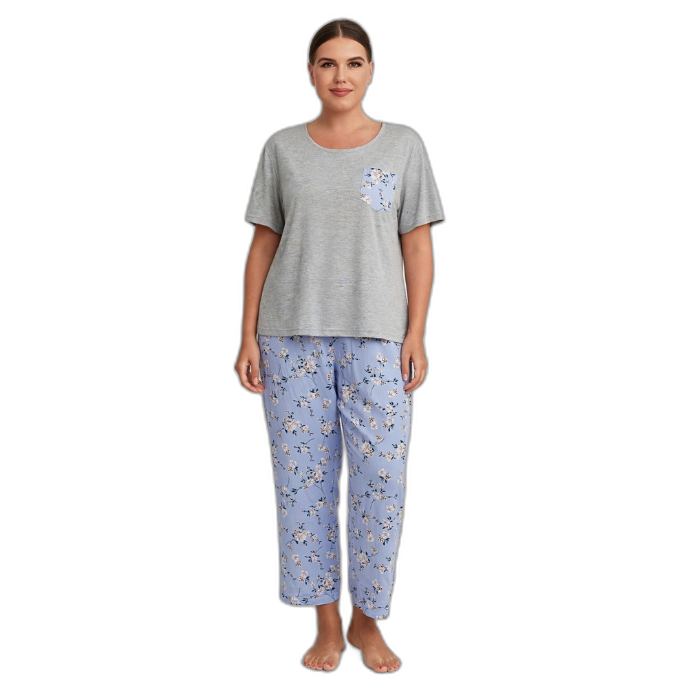 Women's Plus Size Floral Print Pajama Set