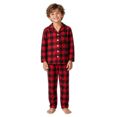 Boy's Check Print Pajama Set