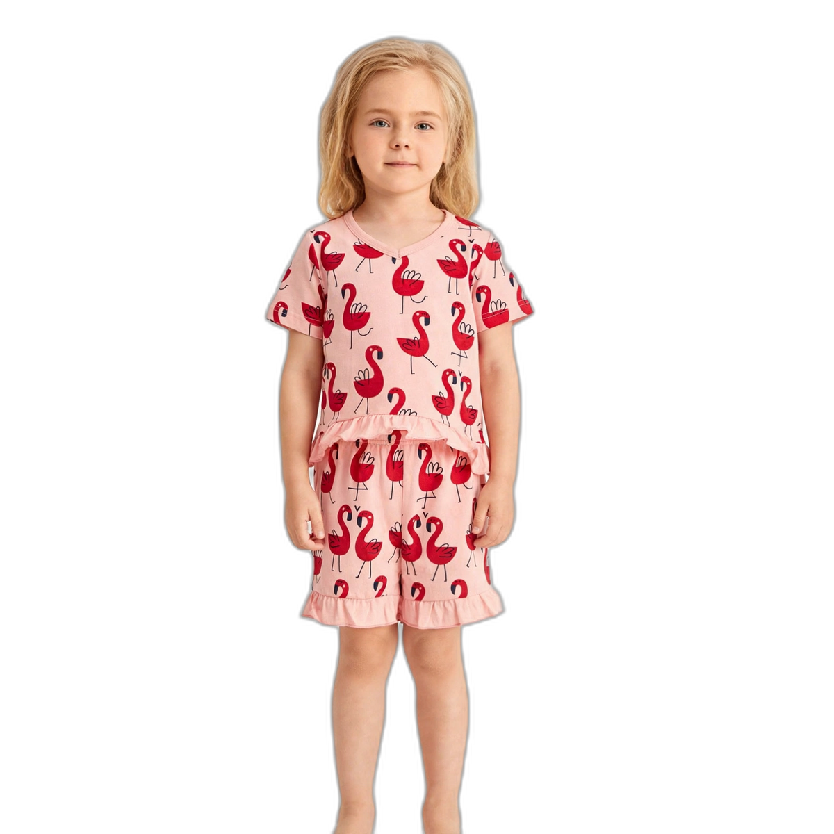 Girls’ Printed Pajama Shorts Set