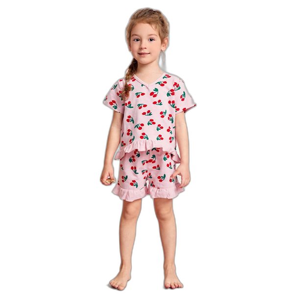 Cherry Print Short Sleeve Pyjama Set