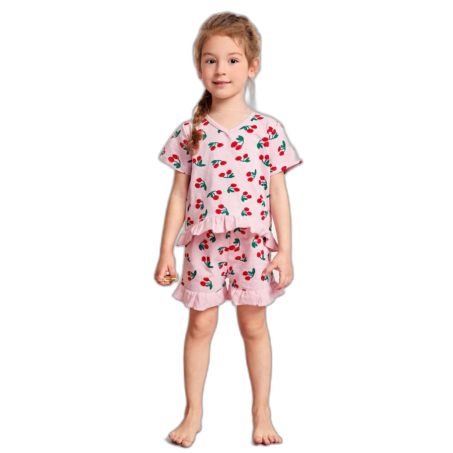 Cherry Print Short Sleeve Pyjama Set