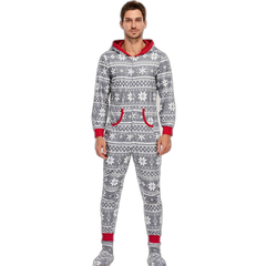 Men Christmas Print Hooded Pajama Set