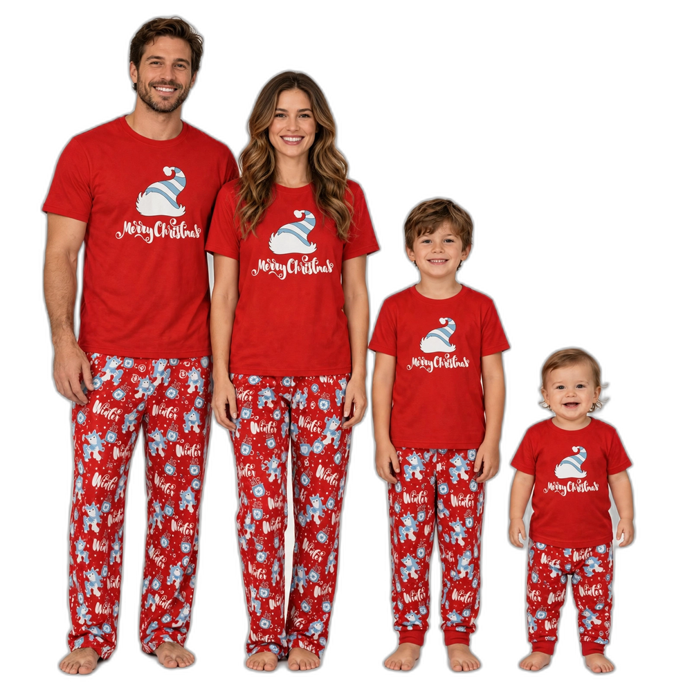 Christmas Hat Print Family Pajama Set