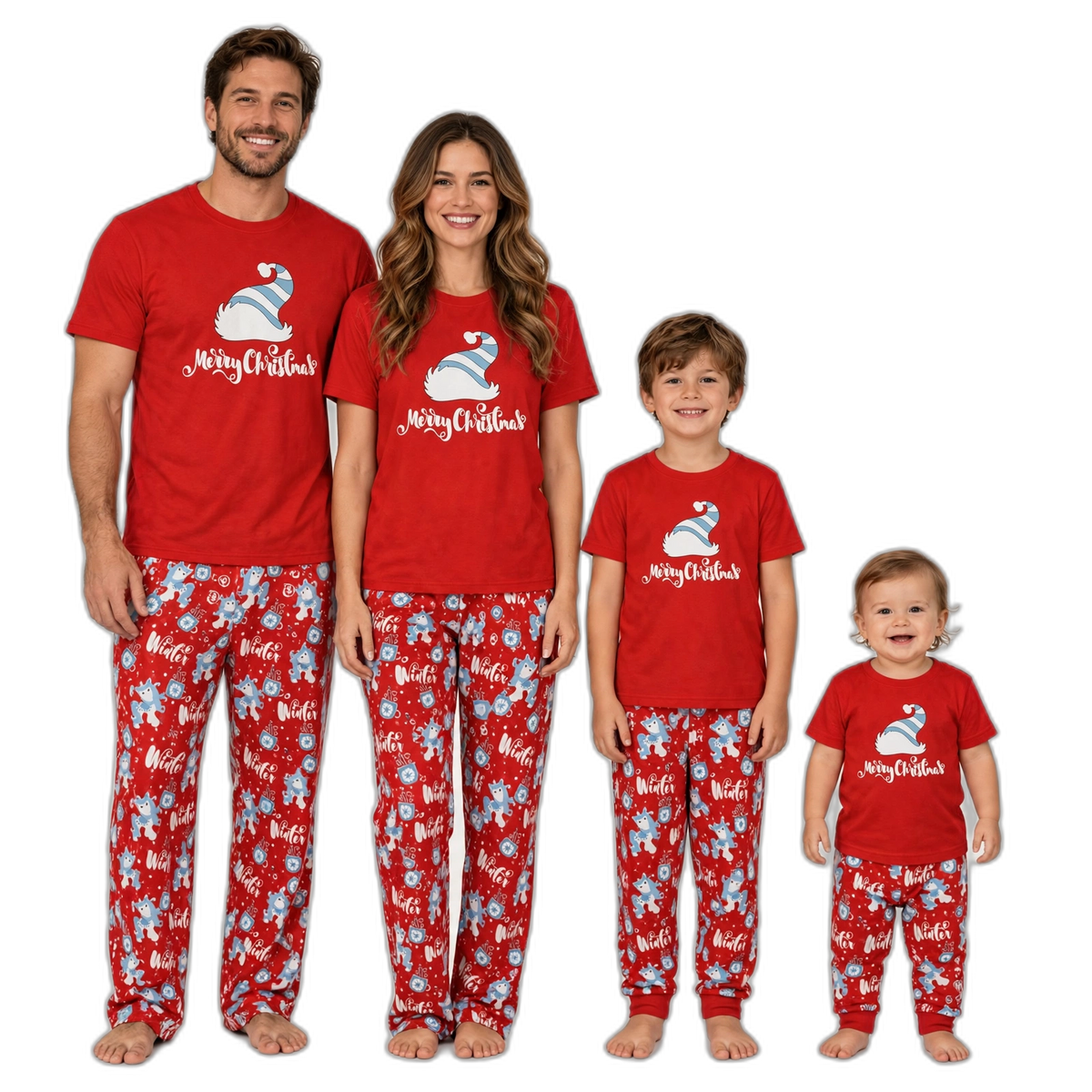 Christmas Hat Print Family Pajama Set